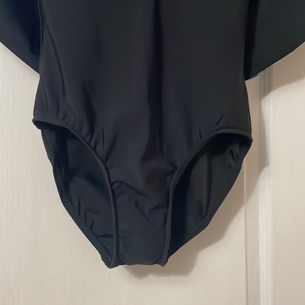 Swim Solutions Swimsuit V Neck Tiered Ruffle Swimdress - Picture 6 of 13